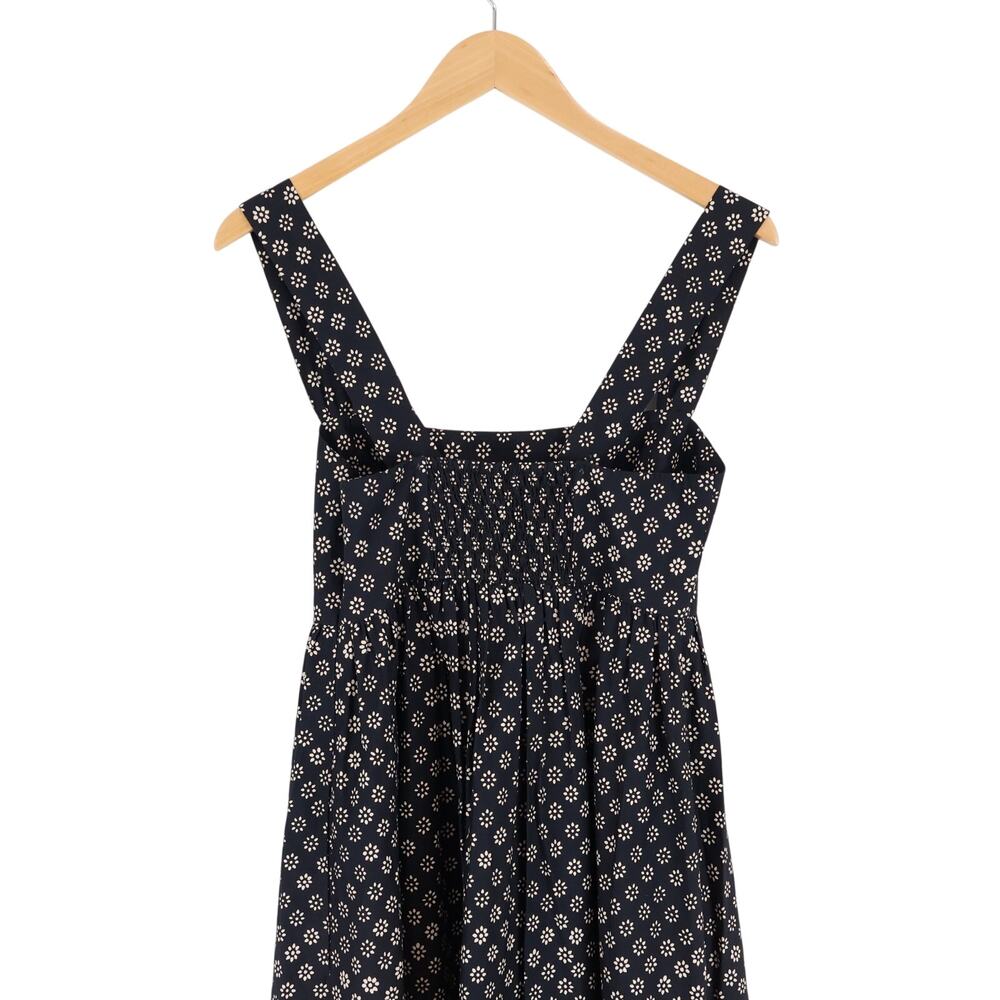 NWT J.Crew Square Neck Cotton Poplin Midi Dress Block Print Faded Black Size 6 - Picture 6 of 10